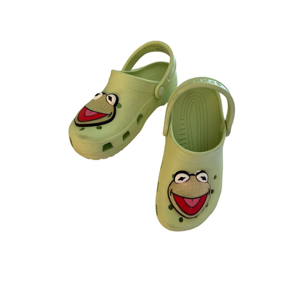 CROCS Disney Kermit The Frog Youth M4 W6 Green Slip On Shoes Comfort